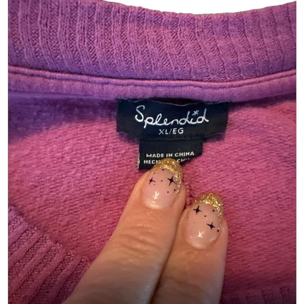 Splendid Womens Pullover Sweater Purple Ombré Long Sleeve Crew Neck XL - Picture 5 of 6